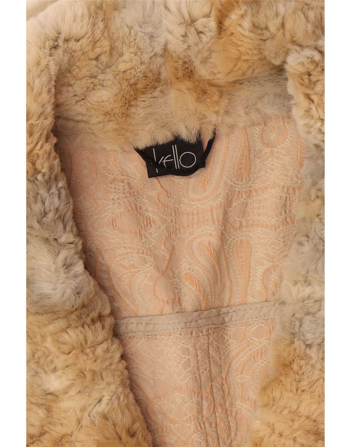 Jaqueta Blazer Feminina Kello com Zíper Completo Reino Unido 14 Paisley Bege Médio