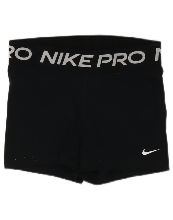 Nike Womens Dri Fit Graphic Sport Shorts UK 12 Médio Preto Poliéster
