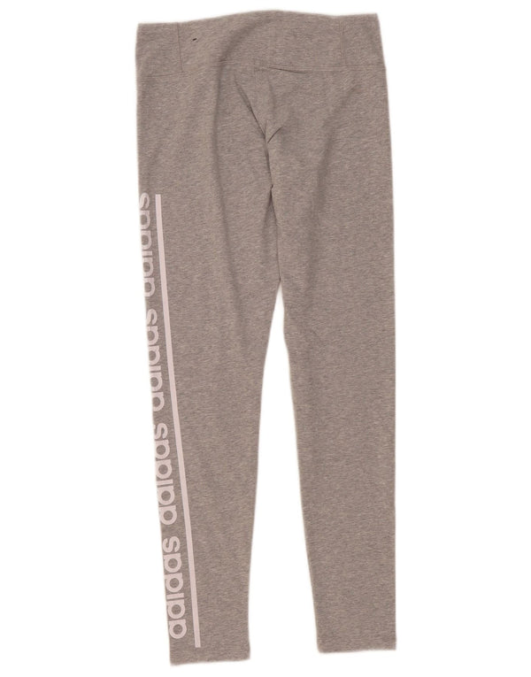 Adidas Womens Climalite Graphic Leggings UK 12/14 Médio Cinza Algodão