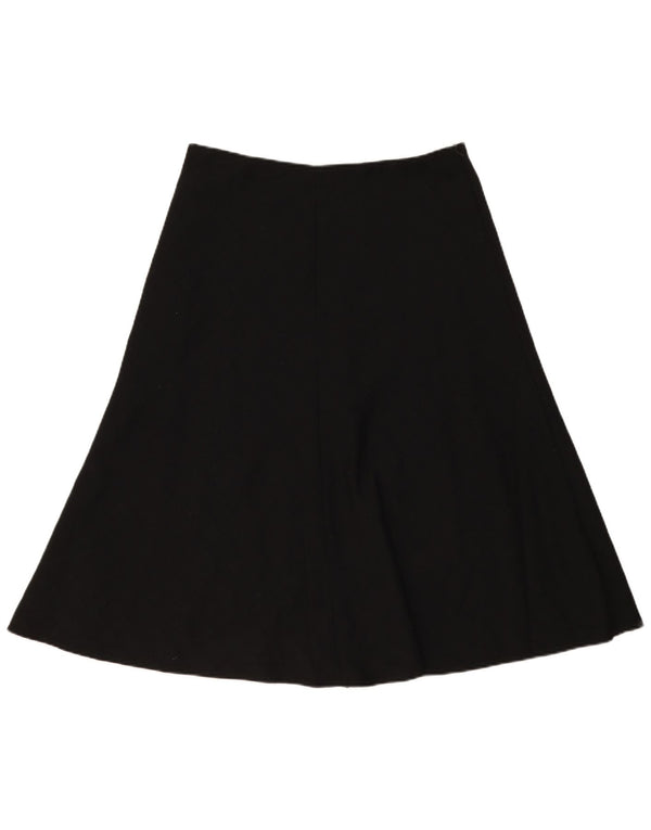 Saia feminina Marks & Spencer cintura alta evasê Reino Unido 14 grande W29 xadrez preta