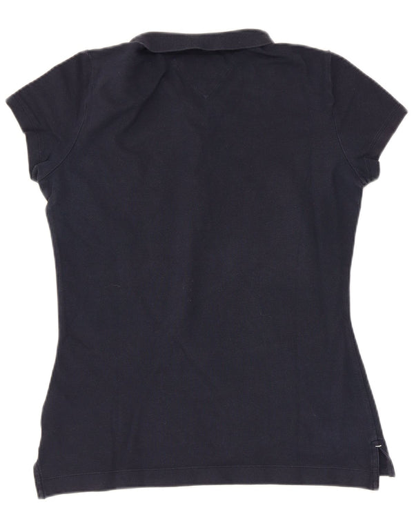Camisa polo feminina Tommy Hilfiger Slim Fit Reino Unido 12 algodão azul marinho médio