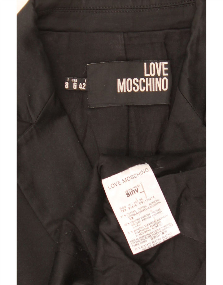 Moschino Jaqueta Blazer Feminina Crop 3 Botões IT 42 Algodão Preto Médio