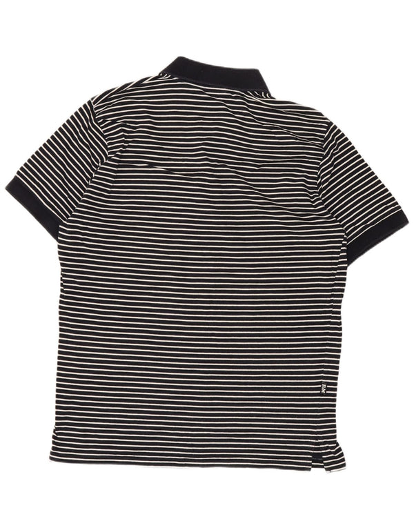 Camisa polo masculina Franklin & Marshall média listrada azul marinho