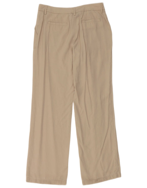 Calça Chino Feminina Armani com Perna Larga IT 42 Médio W32 L31 Bege Lyocell