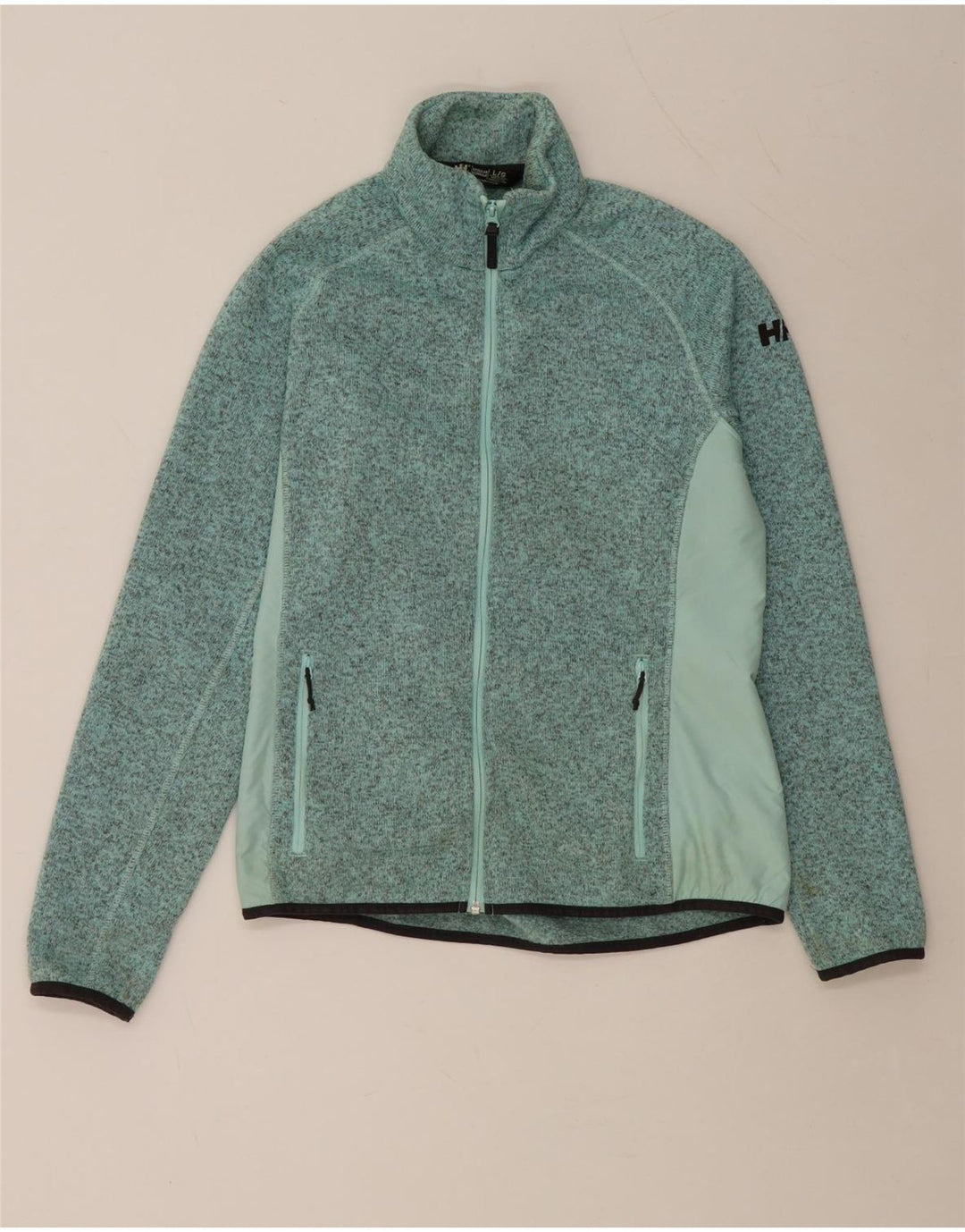 HELLY HANSEN Jaqueta feminina de treino UK 14 grande bloco colorido verde
