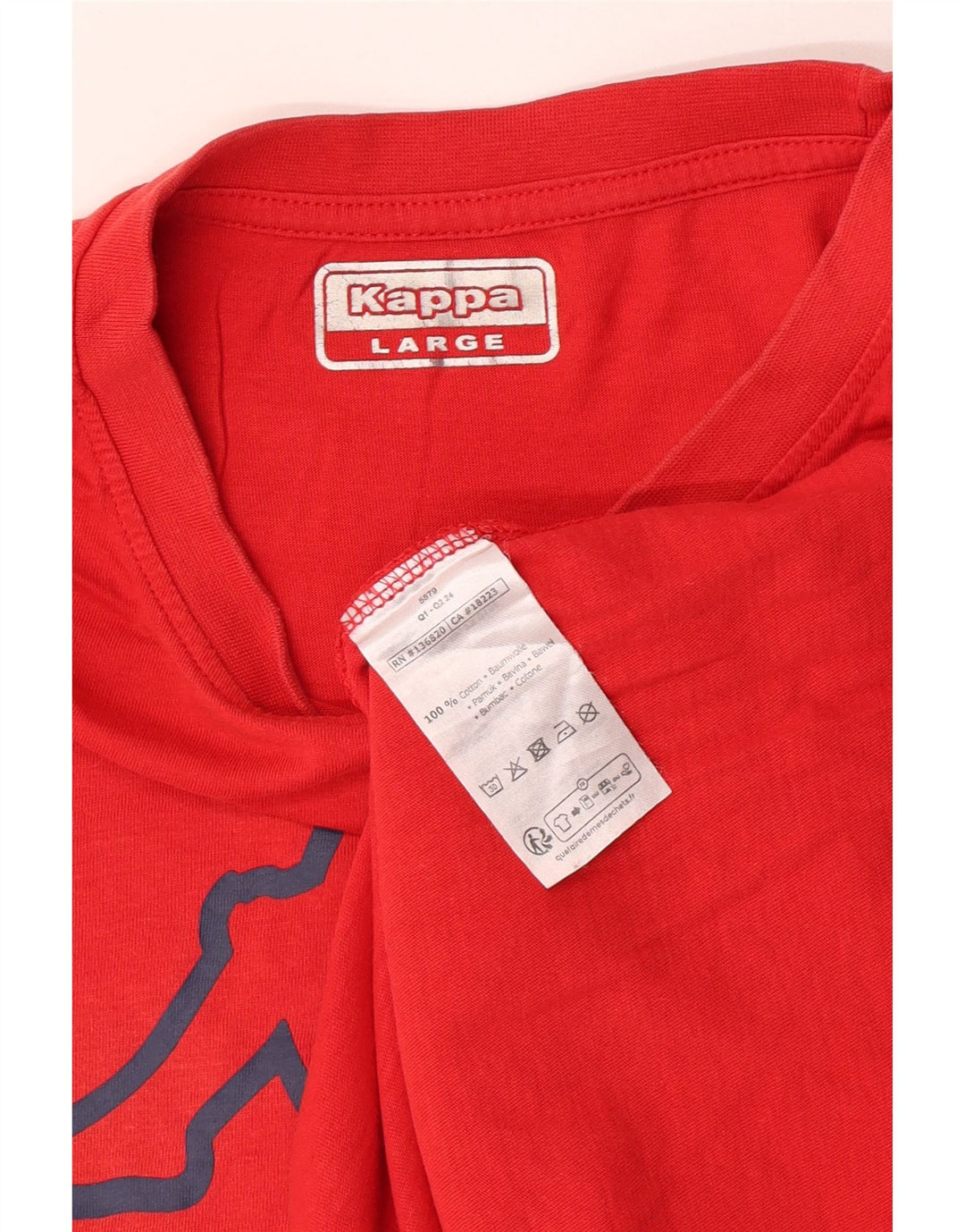 Camiseta gráfica masculina Kappa Top grande de algodão vermelho