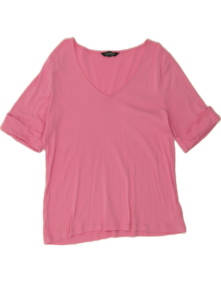RALPH LAUREN Womens Blouse Top UK 18 XL Pink Cotton Vintage Ralph Lauren and Second-Hand Ralph Lauren from Messina Hembry 