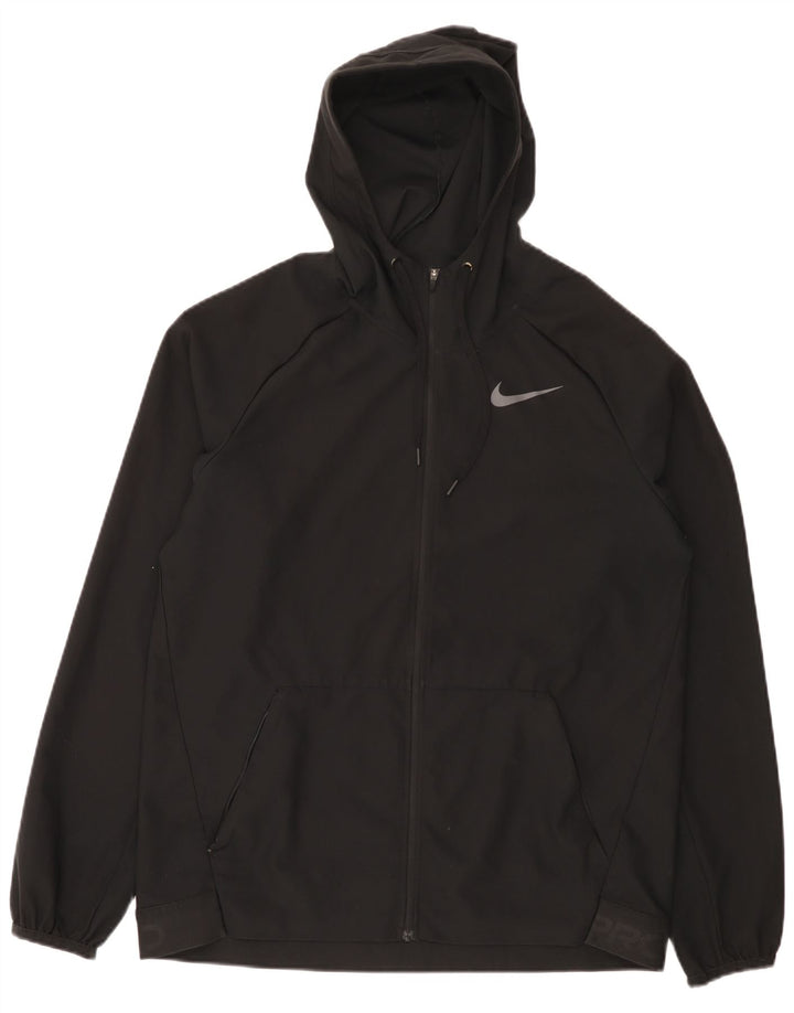 Jaqueta masculina Nike Dri Fit Graphic com capuz e jaqueta média preta