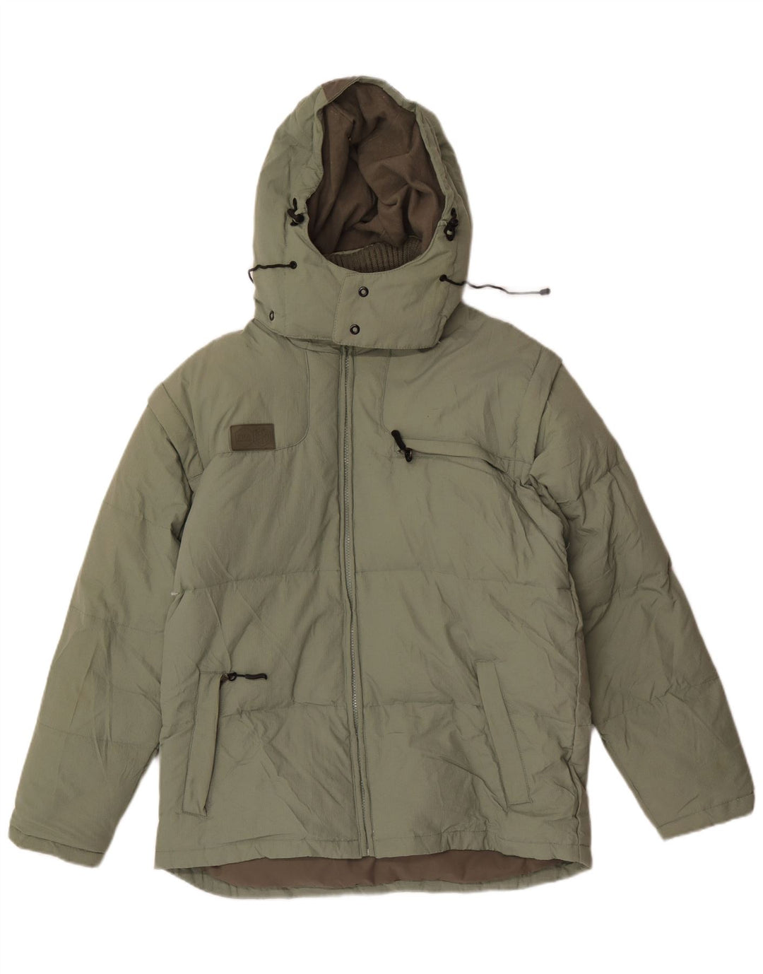 Jaqueta masculina Fila com capuz acolchoada UK 36 poliéster verde pequeno