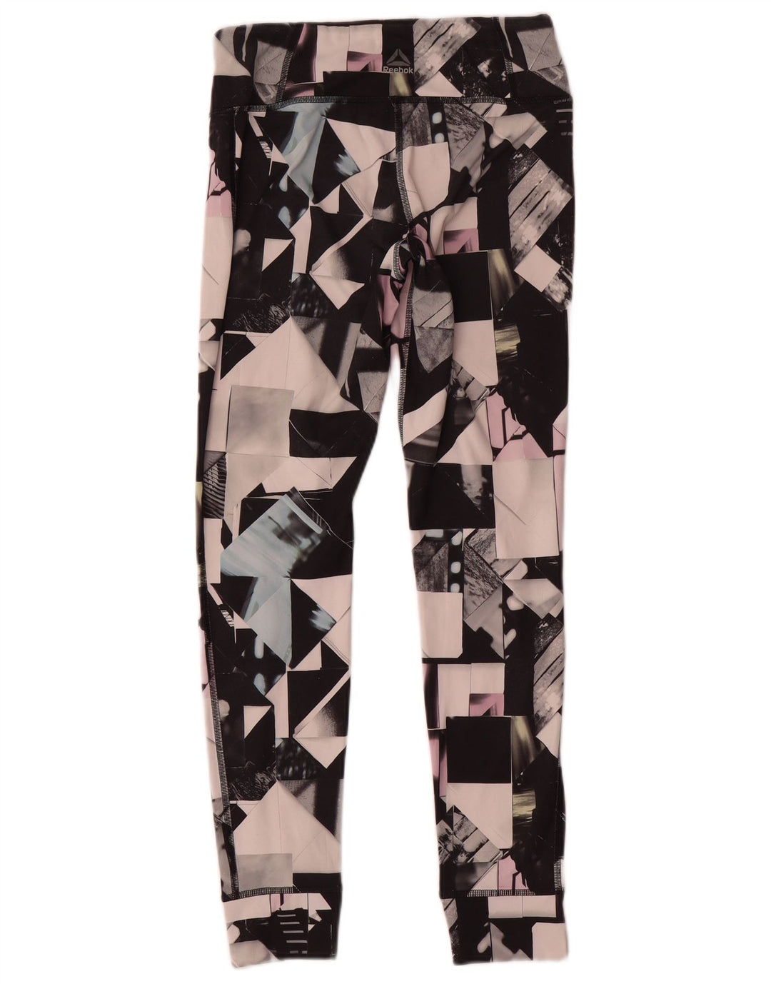 Leggings femininas Reebok UK 8/10 pequenas poliéster geométrico multicolorido