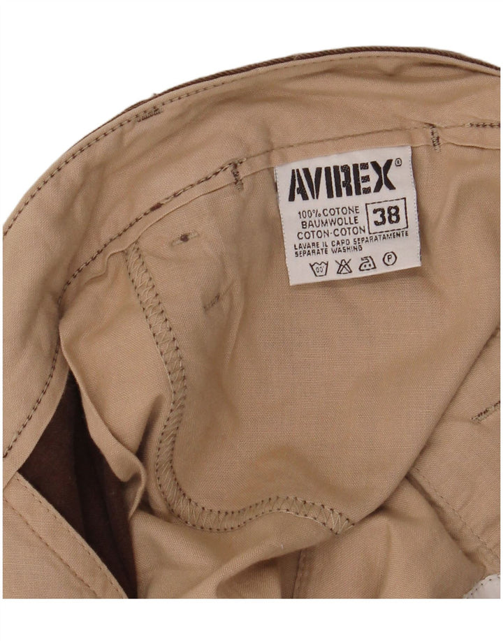 Calça masculina reta casual Avirex W38 L32 algodão marrom