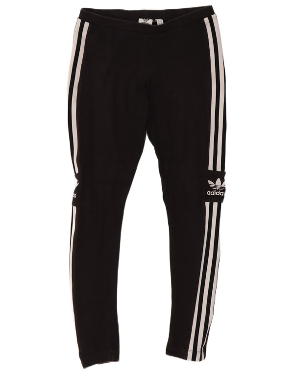 Adidas Womens Graphic Leggings UK 10 Pequeno Algodão Preto Esportes