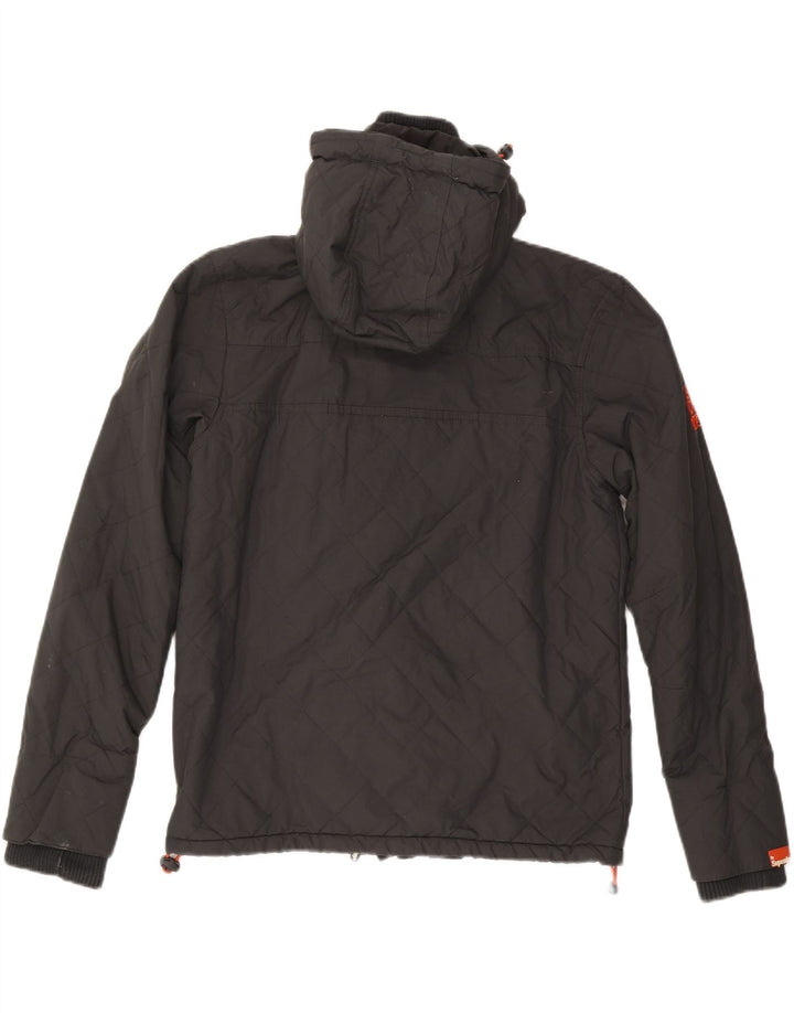 Jaqueta corta-vento masculina Superdry com capuz UK 40 grande cinza nylon