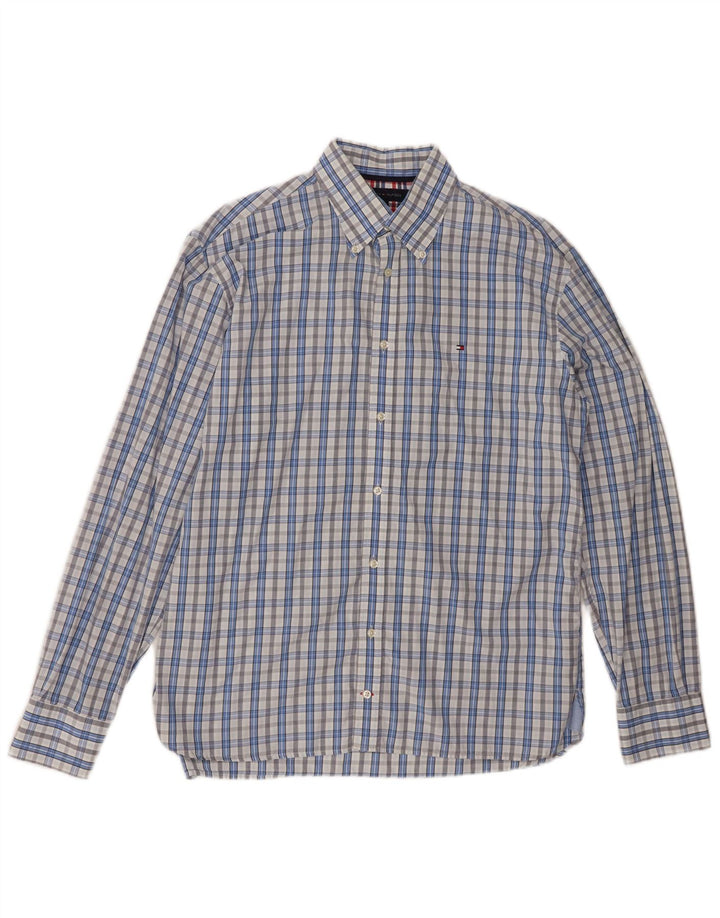 Camisa masculina TOMMY HILFIGER XL algodão xadrez azul