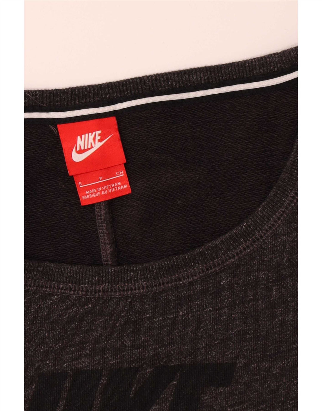 Nike feminino gráfico oversized moletom jumper reino unido 10 pequeno cinza algodão