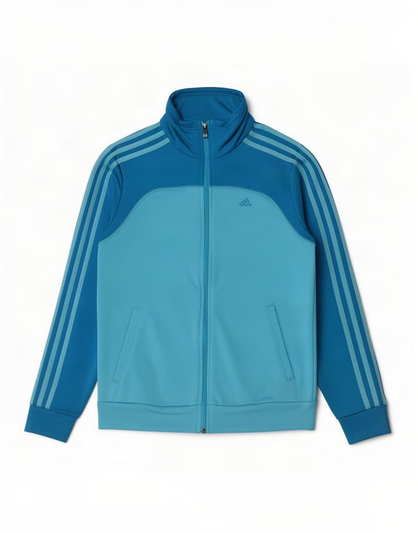 Adidas Womens Tracksuit Top Jacket UK 8/10 Pequeno Azul Colorblock