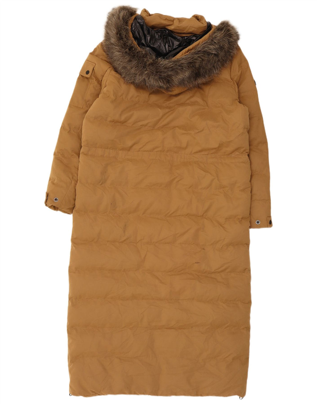 Casaco acolchoado com capuz feminino Superdry UK 12 poliéster bege médio