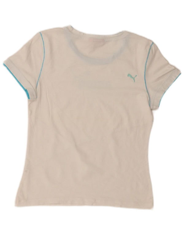 Puma Camiseta Feminina Graphic Top UK 14 Grande Branco