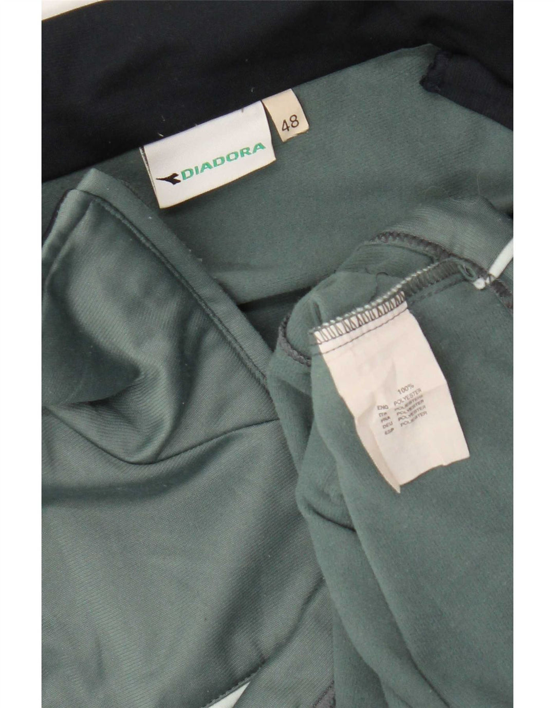 Diadora Mens Tracksuit Top Jacket IT 48 Medium Green Colourblock Poliéster