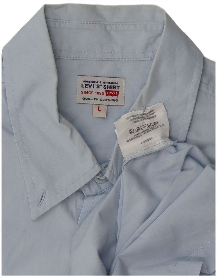 Camisa masculina de manga curta Levi's grande azul algodão