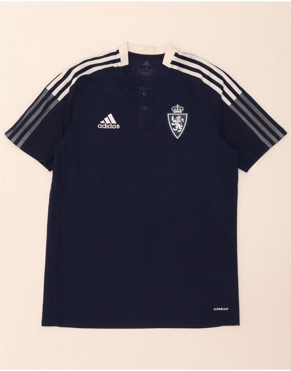 Adidas Mens Aeroready Camiseta Top Pequeno Algodão Azul