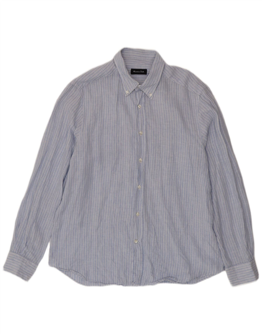 Camisa masculina Massimo Dutti XL risca de giz azul
