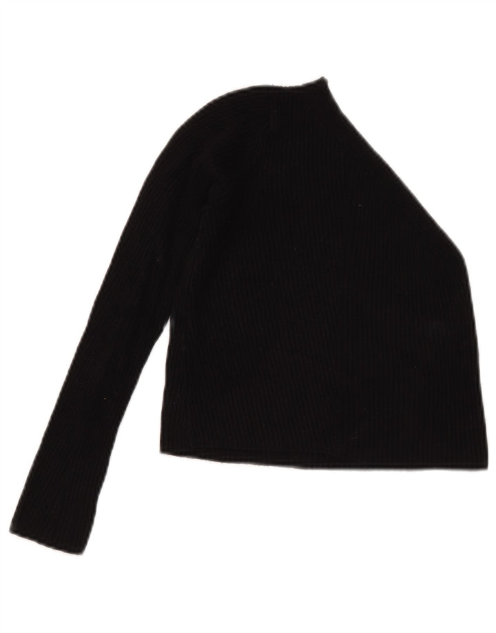 Zara Womens Crop One Ombro Top Reino Unido 8 Pequeno Preto Viscose