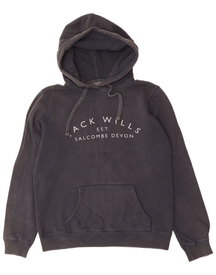 Jumper feminino com capuz grande Jack Wills Reino Unido 10 pequeno azul marinho