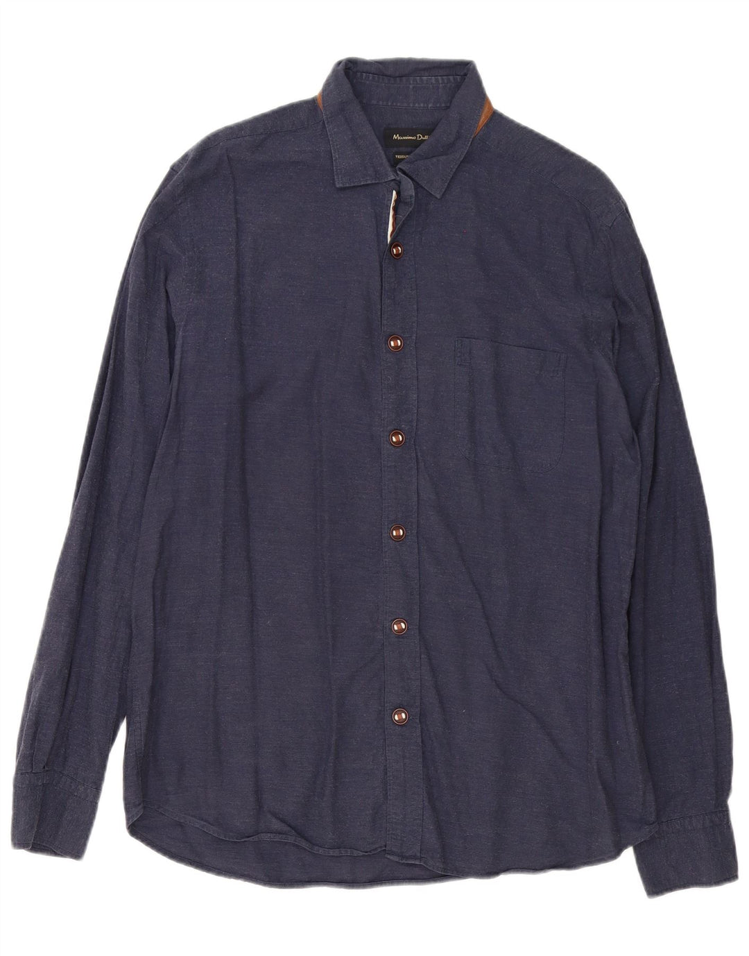 Camisa masculina Massimo Dutti grande azul marinho