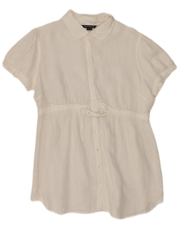 Blusa feminina de manga curta Penny Black UK 18 XL linho branco