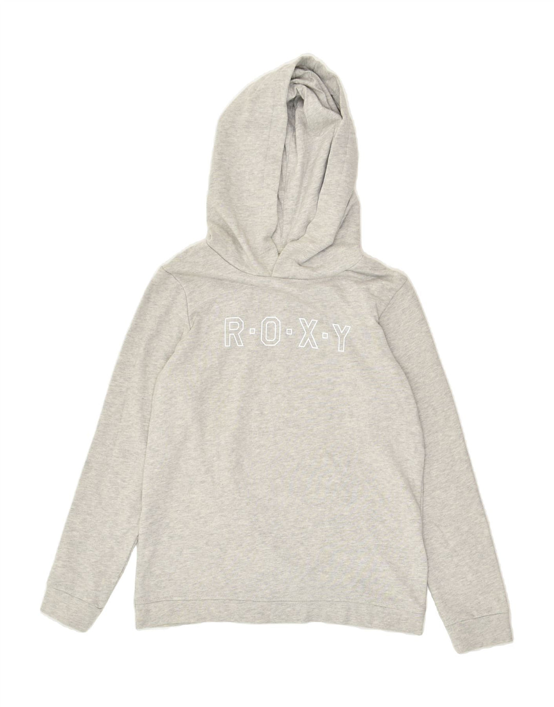 ROXY Girls Graphic Hoodie Jumper 13-14 Years XL Grey Cotton | Vintage Roxy | Thrift | Second-Hand Roxy | Used Clothing | Messina Hembry 