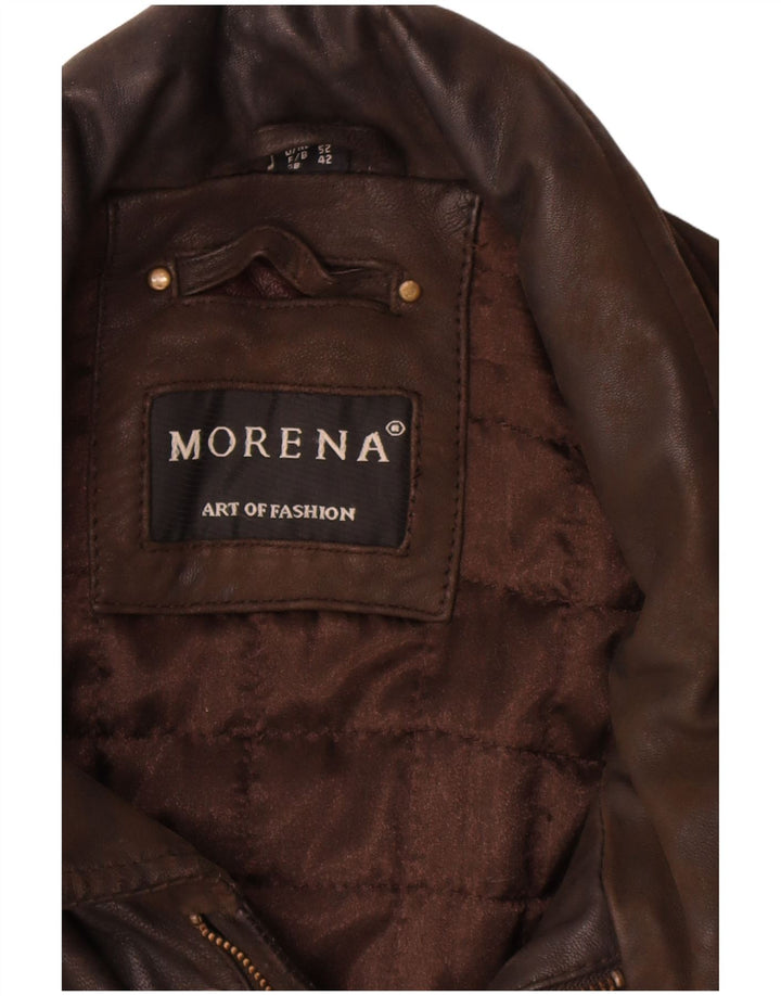 Jaqueta de couro masculina Morena UK 42 XL marrom