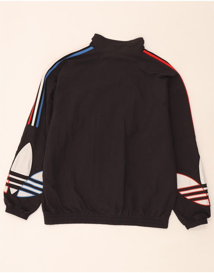 Adidas Mens Graphic Tracksuit Top Jaqueta Grande Poliamida Preta