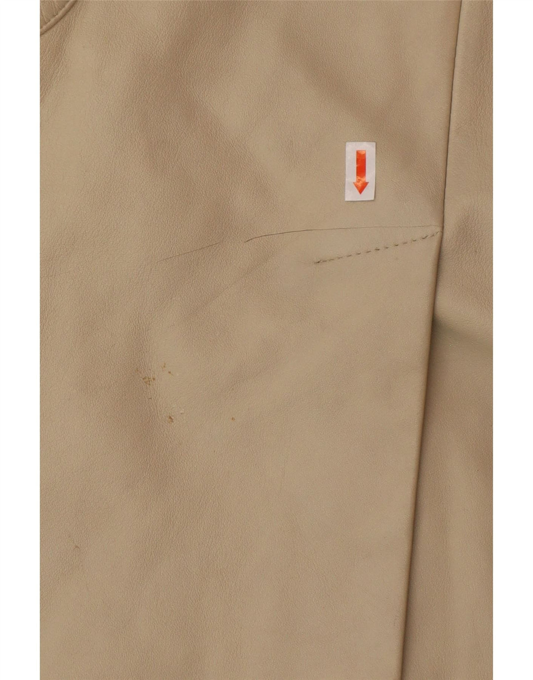 Casaco de couro feminino OLLY & CO Reino Unido 10 couro bege pequeno