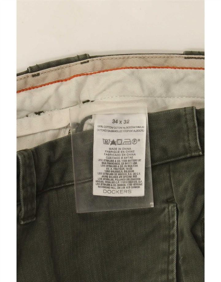 Calça jeans reta masculina Dockers W34 L32 algodão cáqui