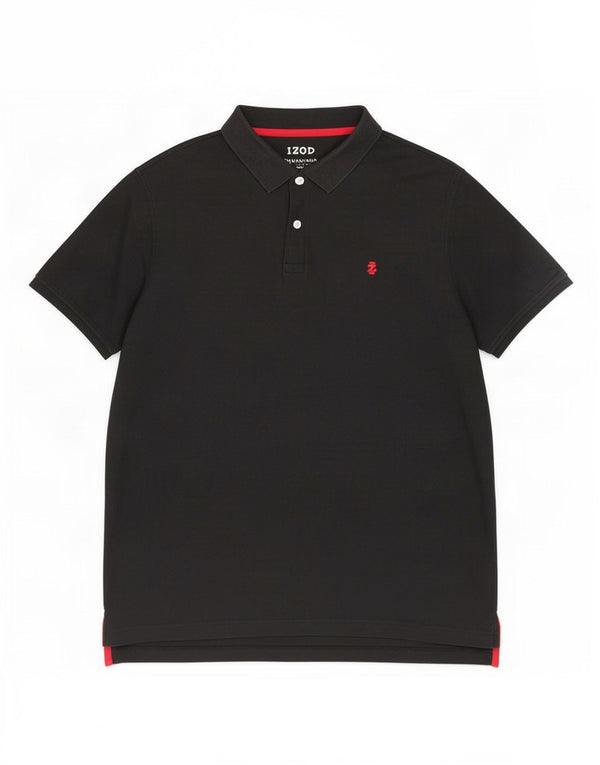 Camisa polo masculina Izod XL algodão preto