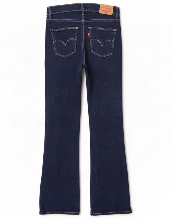 Levi's Womens Slimming Bootcut Jeans W27 L29 Azul Marinho Algodão