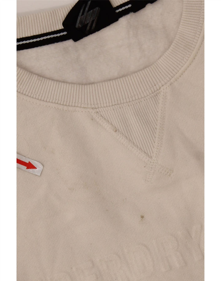 Superdry moletom gráfico masculino jumper médio algodão branco