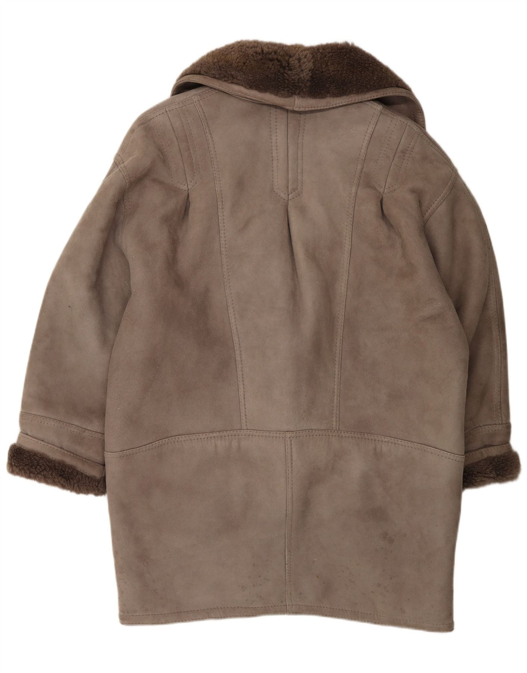 Casaco feminino vintage de corte grande IT 46 Shearling cinza grande