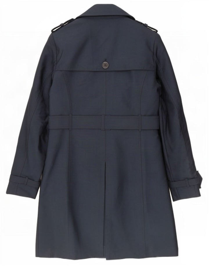 Trench Coat feminino Superdry UK 12 poliéster azul marinho médio