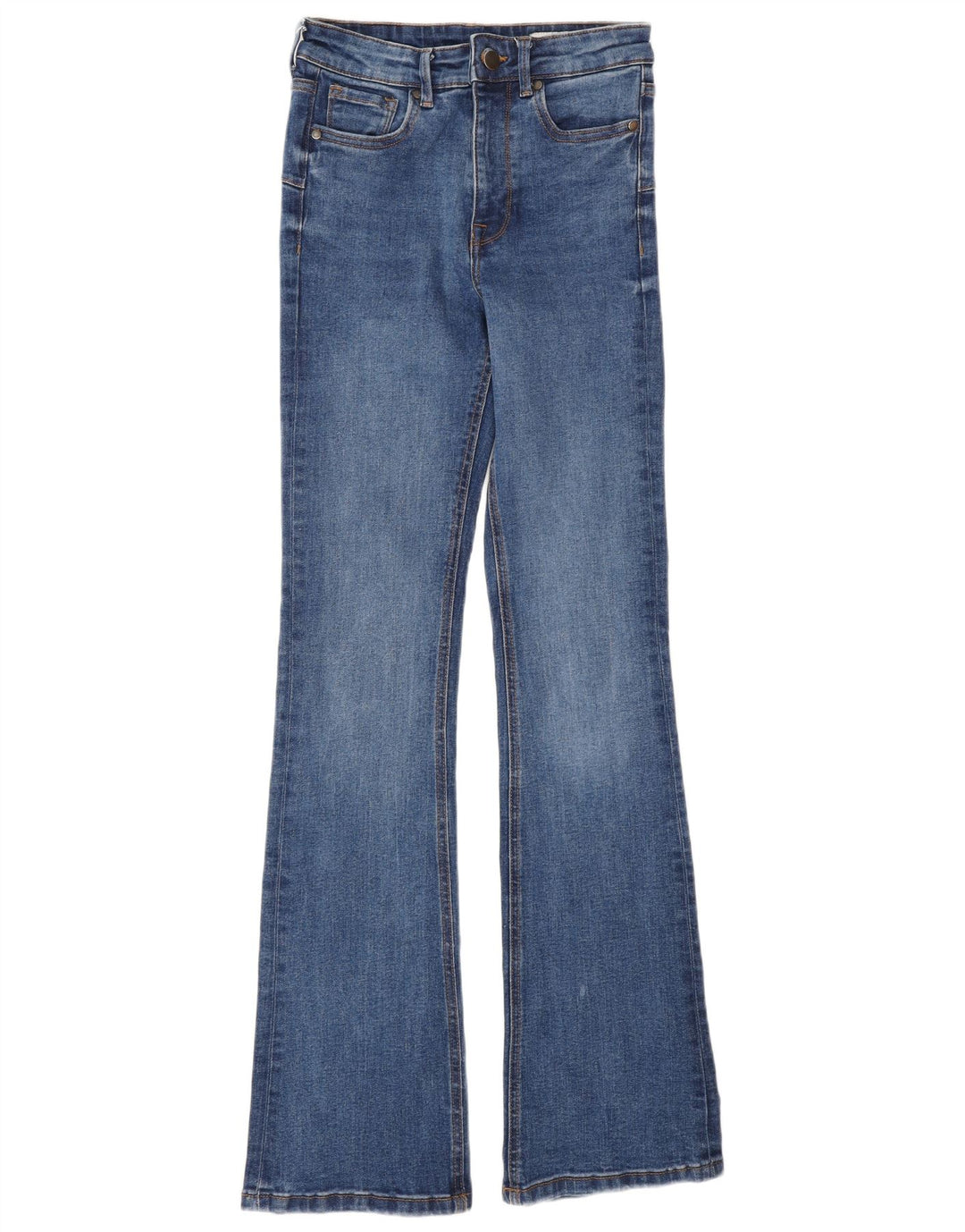 Zara Jeans feminino queimado EU 34 2XS W24 L32 azul algodão