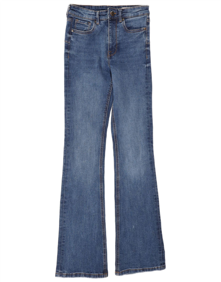 Zara Jeans feminino queimado EU 34 2XS W24 L32 azul algodão