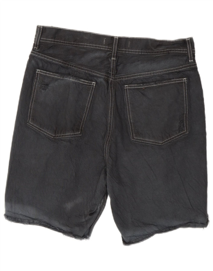 ZARA Shorts jeans masculino desgastado UE 40 médio W31 algodão cinza