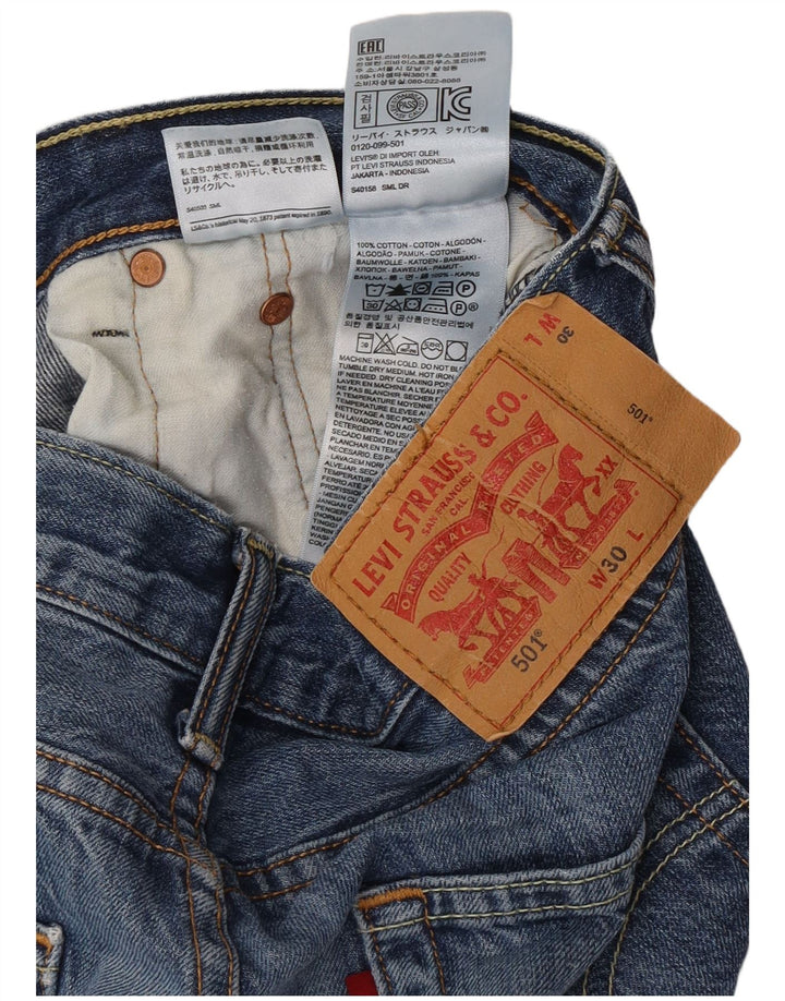 Shorts jeans masculino 501 da Levi's W30 algodão azul médio
