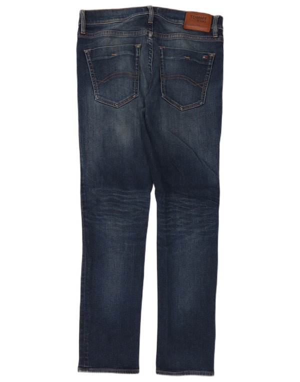 Tommy Hilfiger Masculino Slim Jeans W34 L32 Azul Marinho Algodão