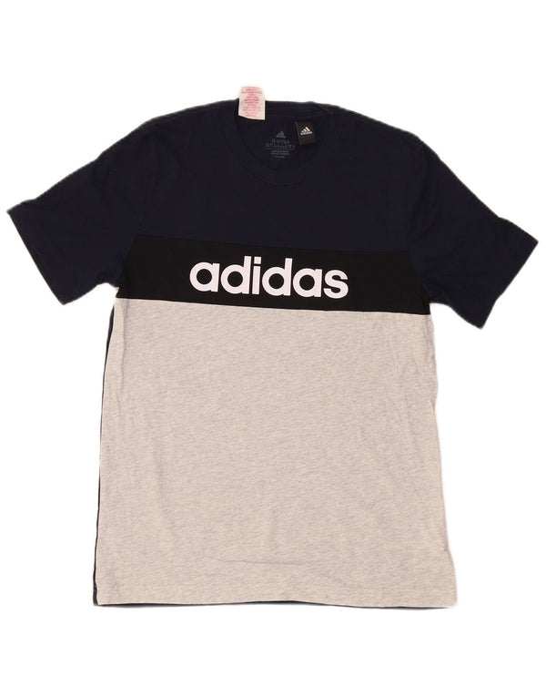 Camiseta Adidas Meninos Graphic 13-14 Anos Azul Marinho Colorblock Algodão