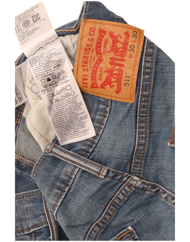 Levi's Masculino 511 Slim Jeans W30 L30 Azul Algodão