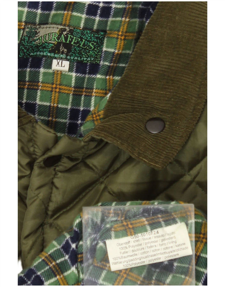 Jaqueta acolchoada masculina VINTAGE UK 42 XL cáqui poliéster