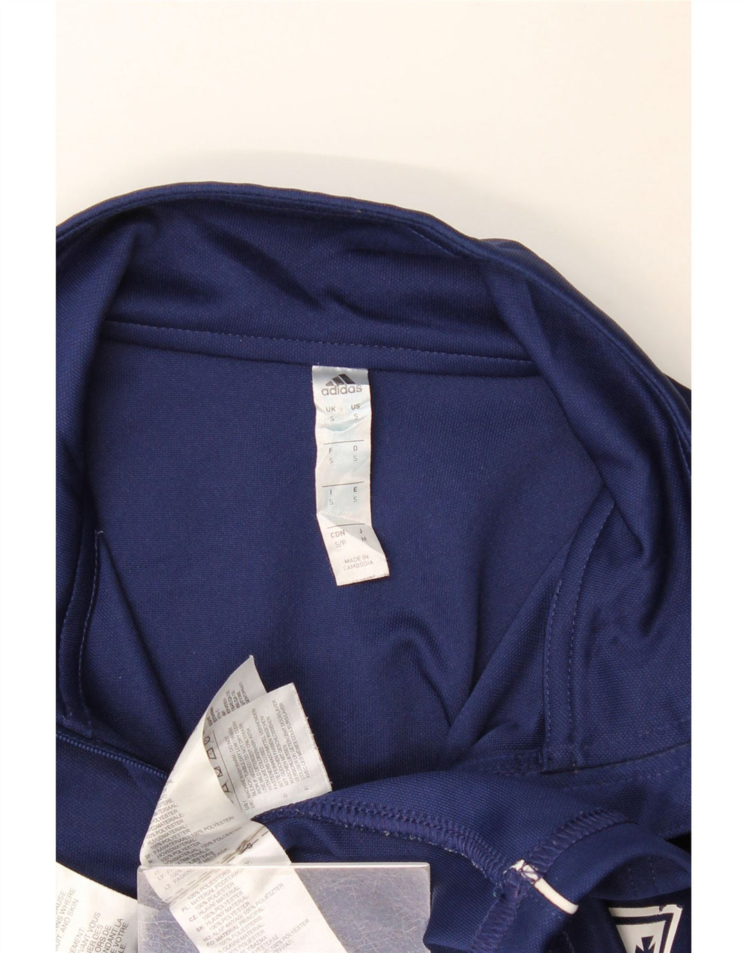 ADIDAS Mens Climalite Zip Neck Pullover Treino Top Pequeno Azul Marinho