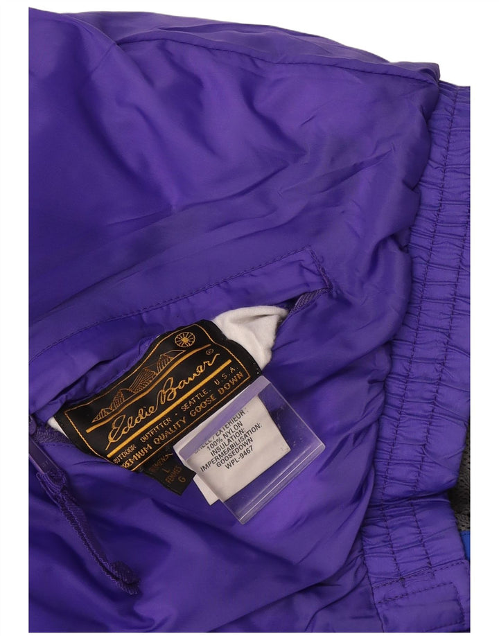 Jaqueta feminina acolchoada com capuz grande Eddie Bauer Reino Unido 16 grande roxa